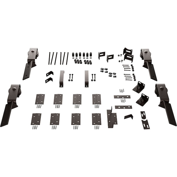 Ekena Millwork Barnfold J-Strap 4-Door Hardware Set for 1 1/4" to 1 3/8" Doors, Bronze Texture GB6007M4HBZ - main